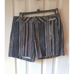 Women's a.n.a Twill Shorts size 2 Black Nika Stripe Chino